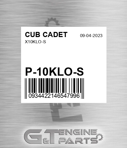 P-10KLO-S X10klo-s for CUB CADET