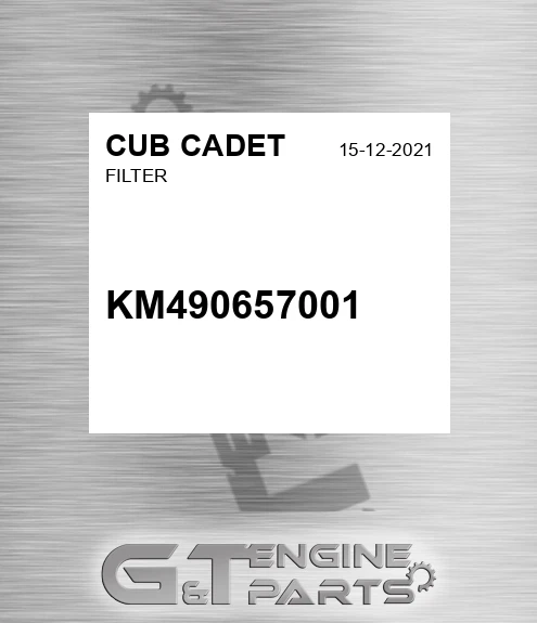 KM490657001 Filter for CUB CADET