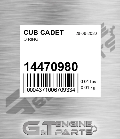 14470980 CUB CADET O Ring