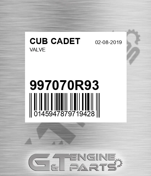 997070R93 Valve