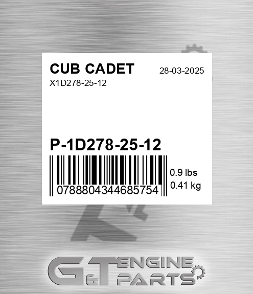 P-1D278-25-12 X1d278-25-12