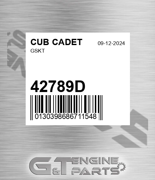 42789D Gskt for CUB CADET