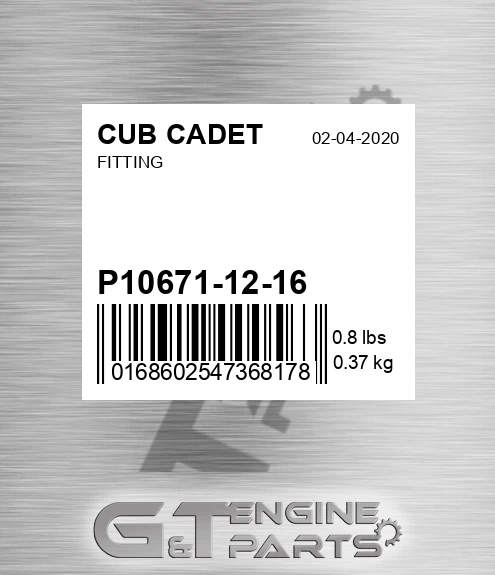 P10671-12-16 Fitting for CUB CADET