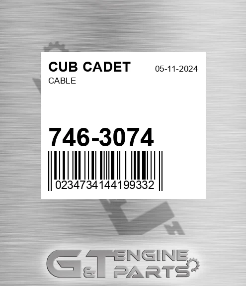 746-3074 Cable for CUB CADET