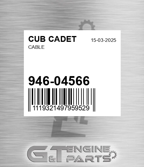 946-04566 Cable for CUB CADET