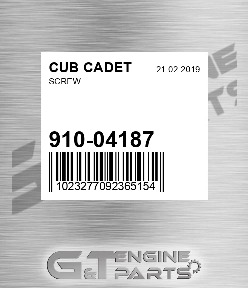 910-04187 Screw for CUB CADET