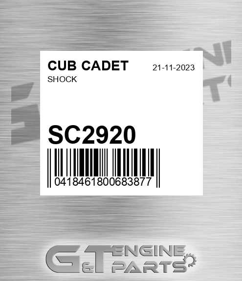 SC2920 Shock for CUB CADET