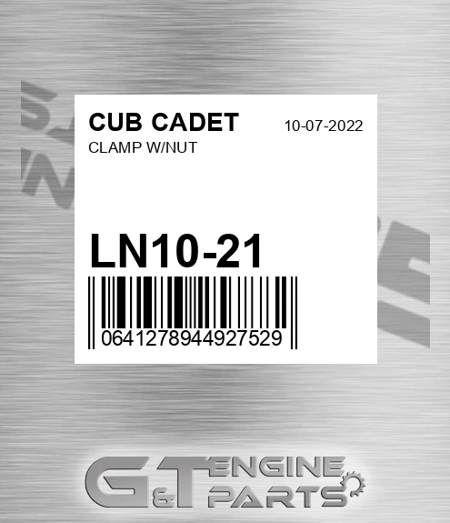 LN10-21 Clamp W/nut for CUB CADET