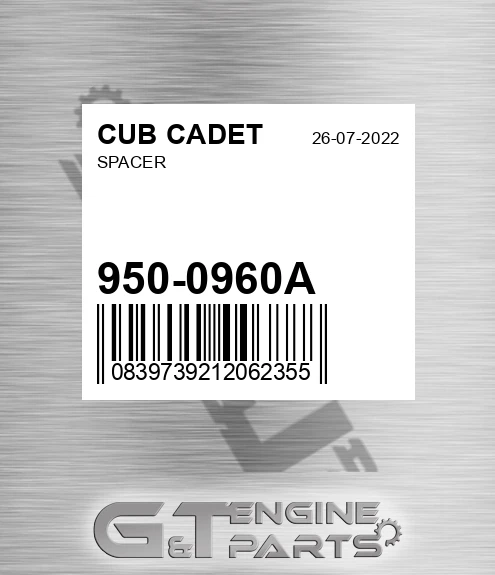 950-0960A Spacer for CUB CADET