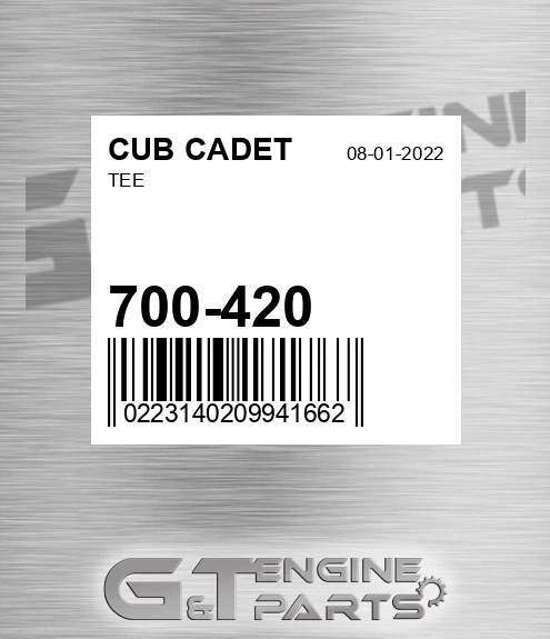 700-420 Tee for CUB CADET