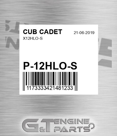 P-12HLO-S X12hlo-s for CUB CADET