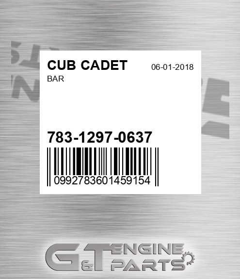 783-1297-0637 Bar for CUB CADET