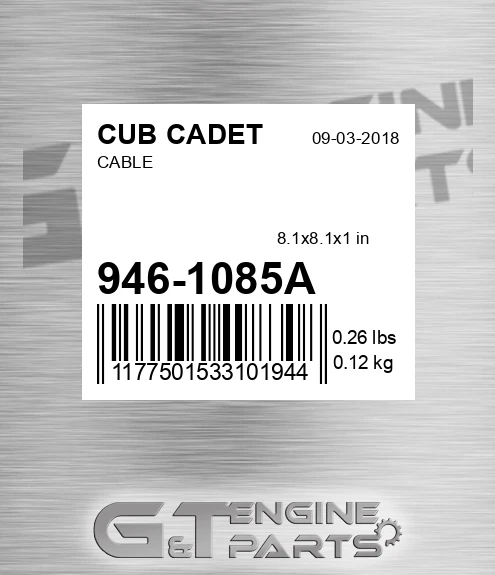 946-1085A Cable for CUB CADET