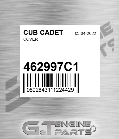 462997C1 Cover for CUB CADET