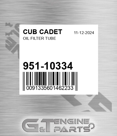 951-10334 Oil Filter Tube for CUB CADET