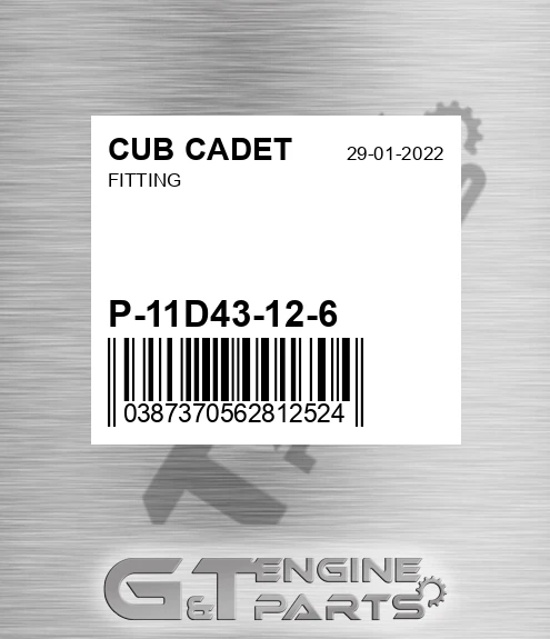 P-11D43-12-6 Fitting for CUB CADET