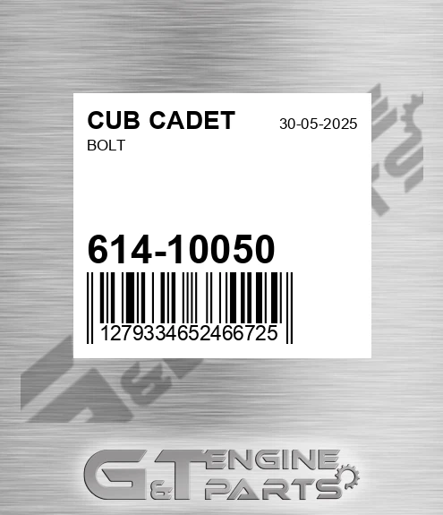 614-10050 Bolt for CUB CADET