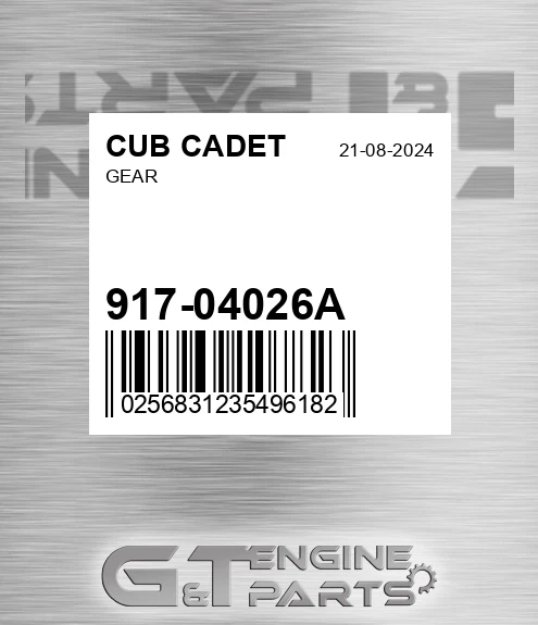 917-04026A Gear for CUB CADET