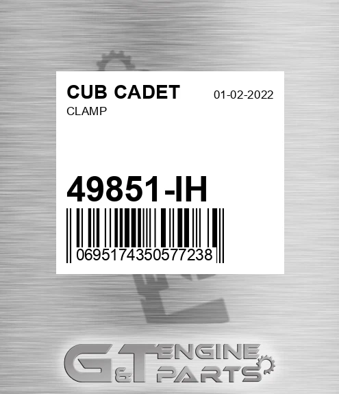 49851-IH Clamp for CUB CADET
