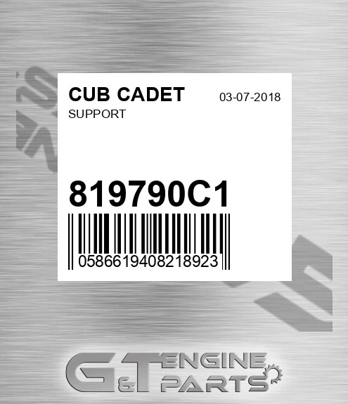 819790C1 Support for CUB CADET