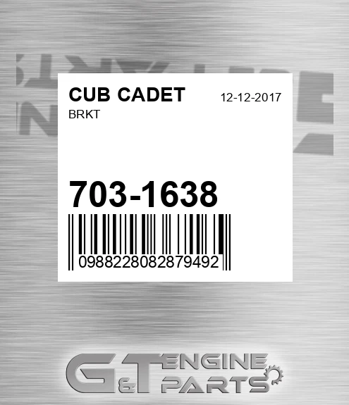 703-1638 Brkt for CUB CADET