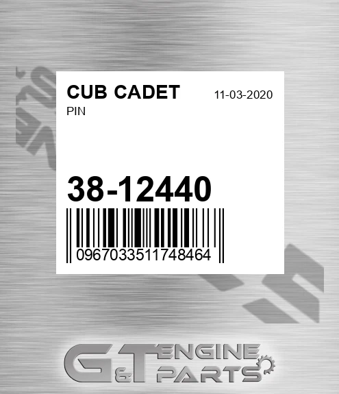 38-12440 Pin for CUB CADET