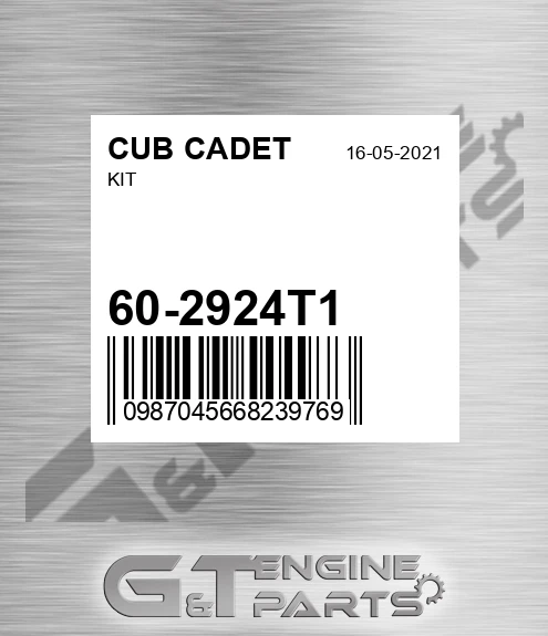 60-2924T1 Kit for CUB CADET