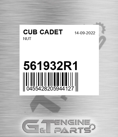 561932R1 Nut for CUB CADET