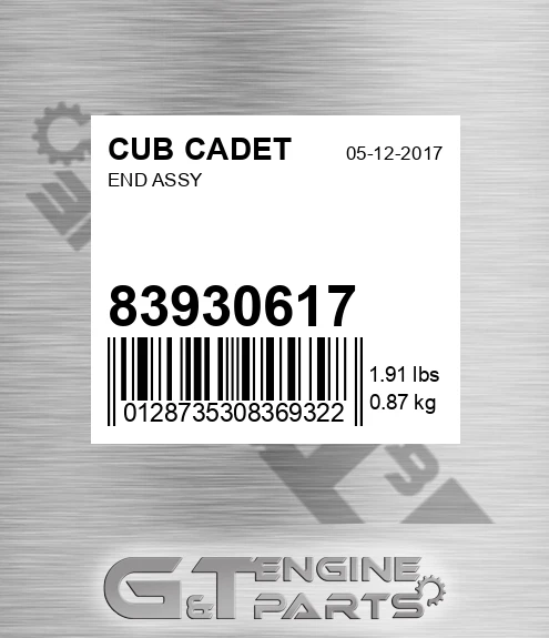 83930617 End Assy