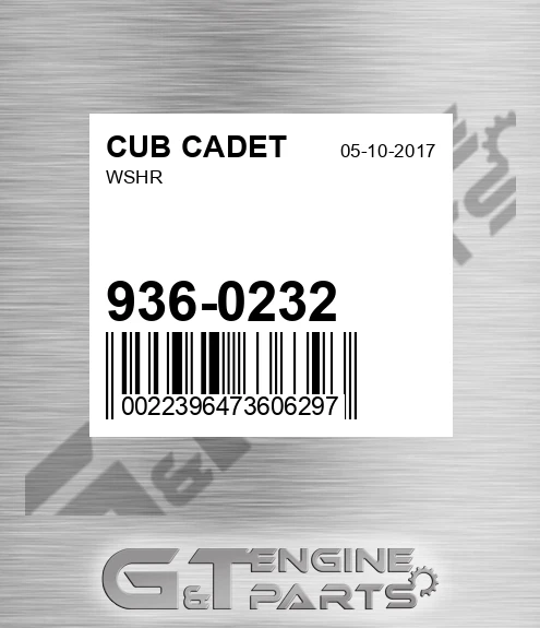 936-0232 Wshr for CUB CADET