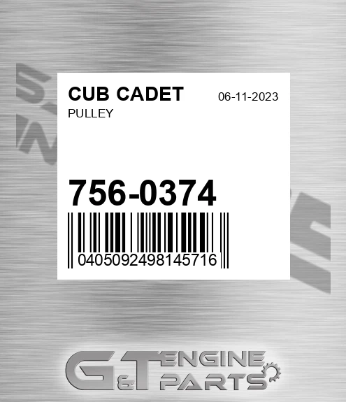 756-0374 Pulley for CUB CADET