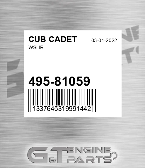495-81059 Wshr for CUB CADET