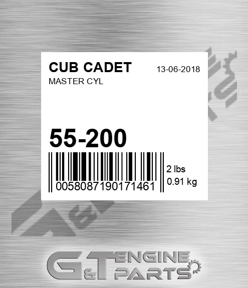 55-200 Master Cyl for CUB CADET