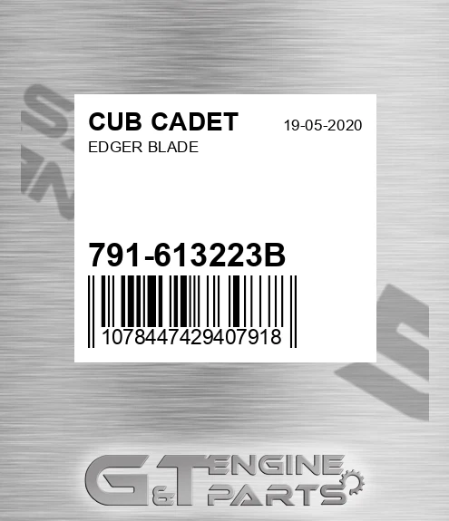 791-613223B Edger Blade for CUB CADET
