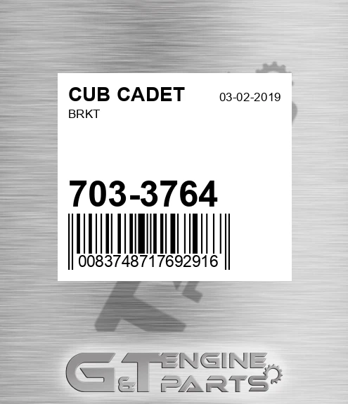 703-3764 Brkt for CUB CADET