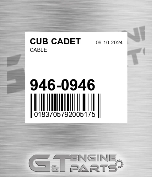 946-0946 Cable for CUB CADET