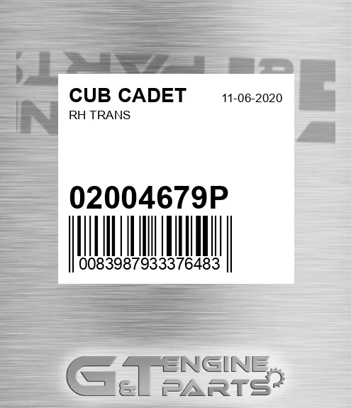 02004679P Rh Trans for CUB CADET
