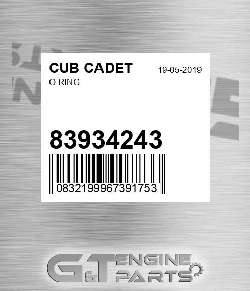 83934243 CUB CADET O Ring