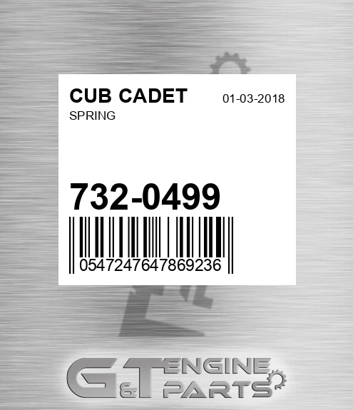 732-0499 Spring for CUB CADET