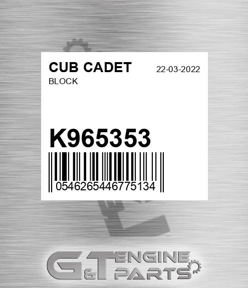 K965353 Block for CUB CADET