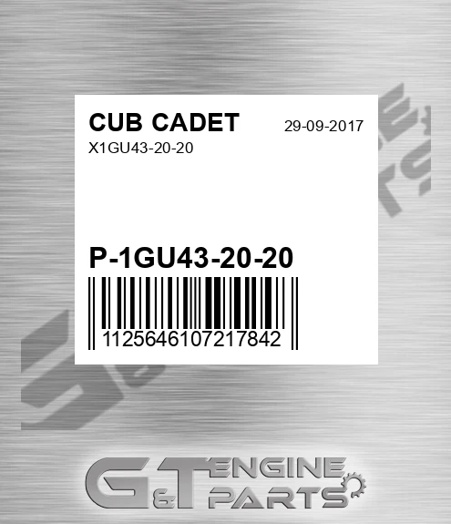 P-1GU43-20-20 X1gu43-20-20 for CUB CADET