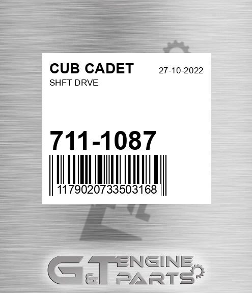 711-1087 Shft Drve for CUB CADET