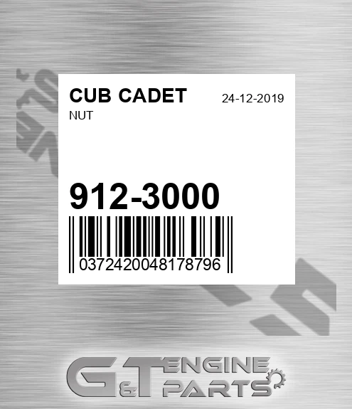 912-3000 Nut for CUB CADET