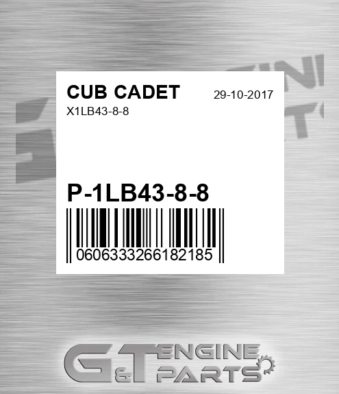 P-1LB43-8-8 X1lb43-8-8 for CUB CADET