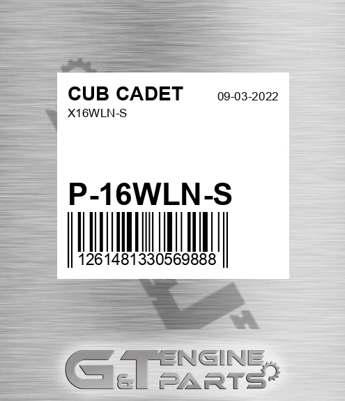 P-16WLN-S X16wln-s for CUB CADET