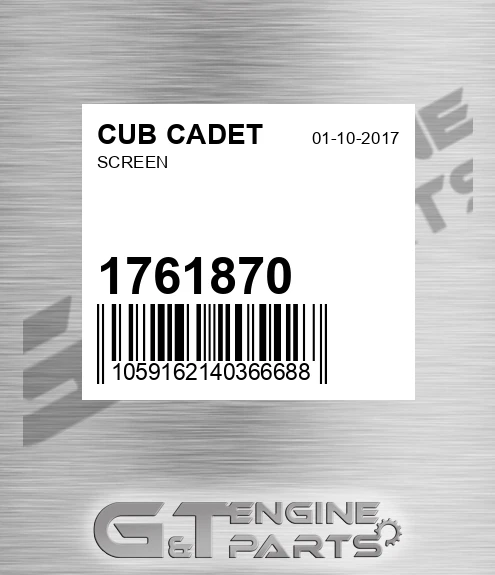 1761870 CUB CADET Screen