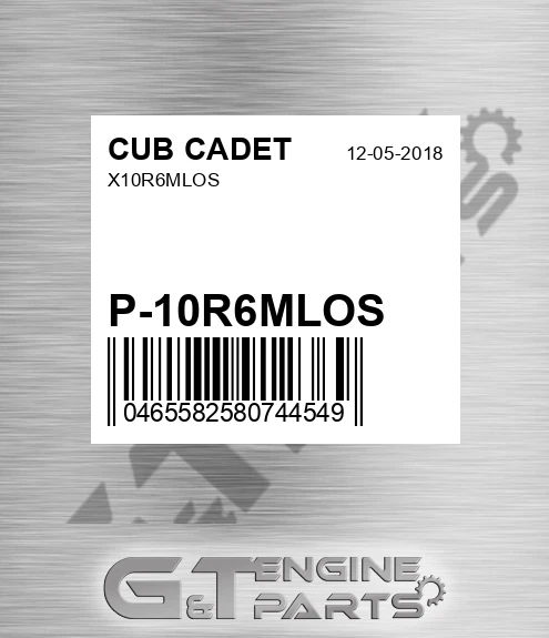 P-10R6MLOS X10r6mlos for CUB CADET