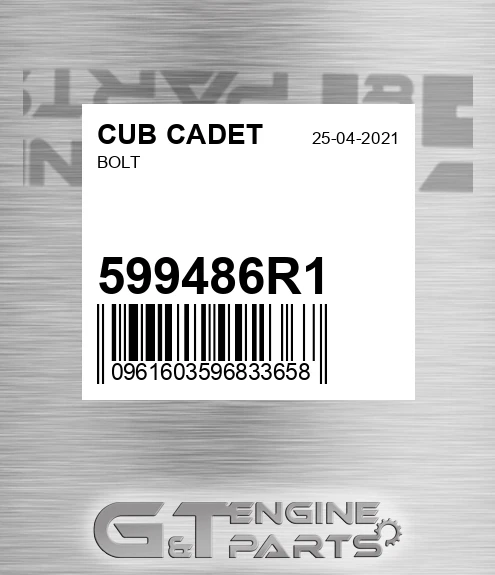 599486R1 Bolt for CUB CADET