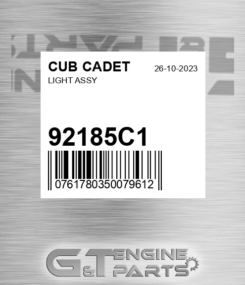 92185C1 Light Assy for CUB CADET