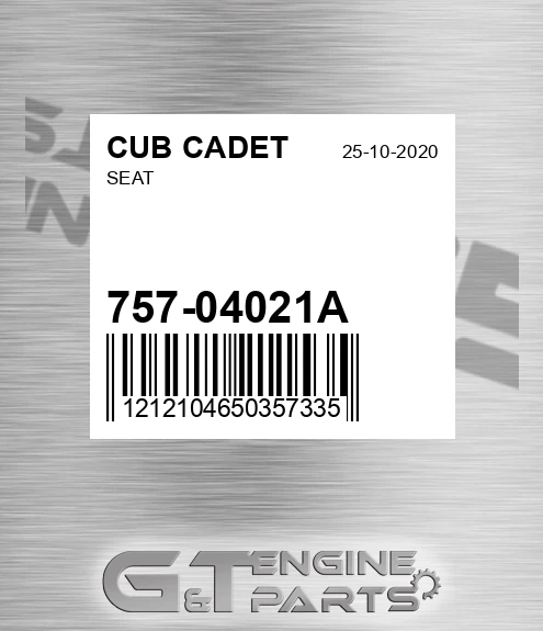 757-04021A Seat for CUB CADET